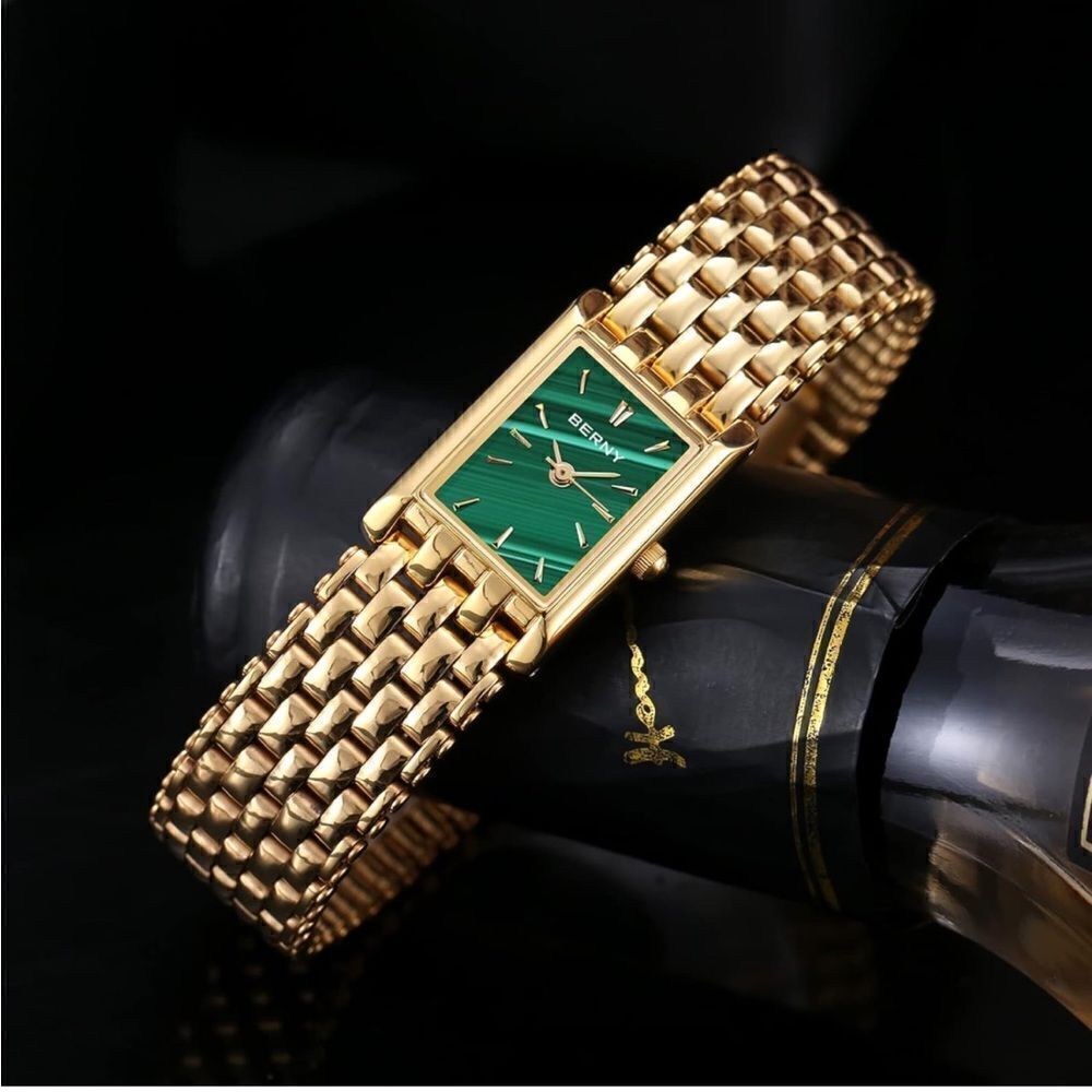 Classic Square Gold Wristwatch for Women
